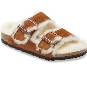 Birkenstocks kids Arizona shearling slide sandal